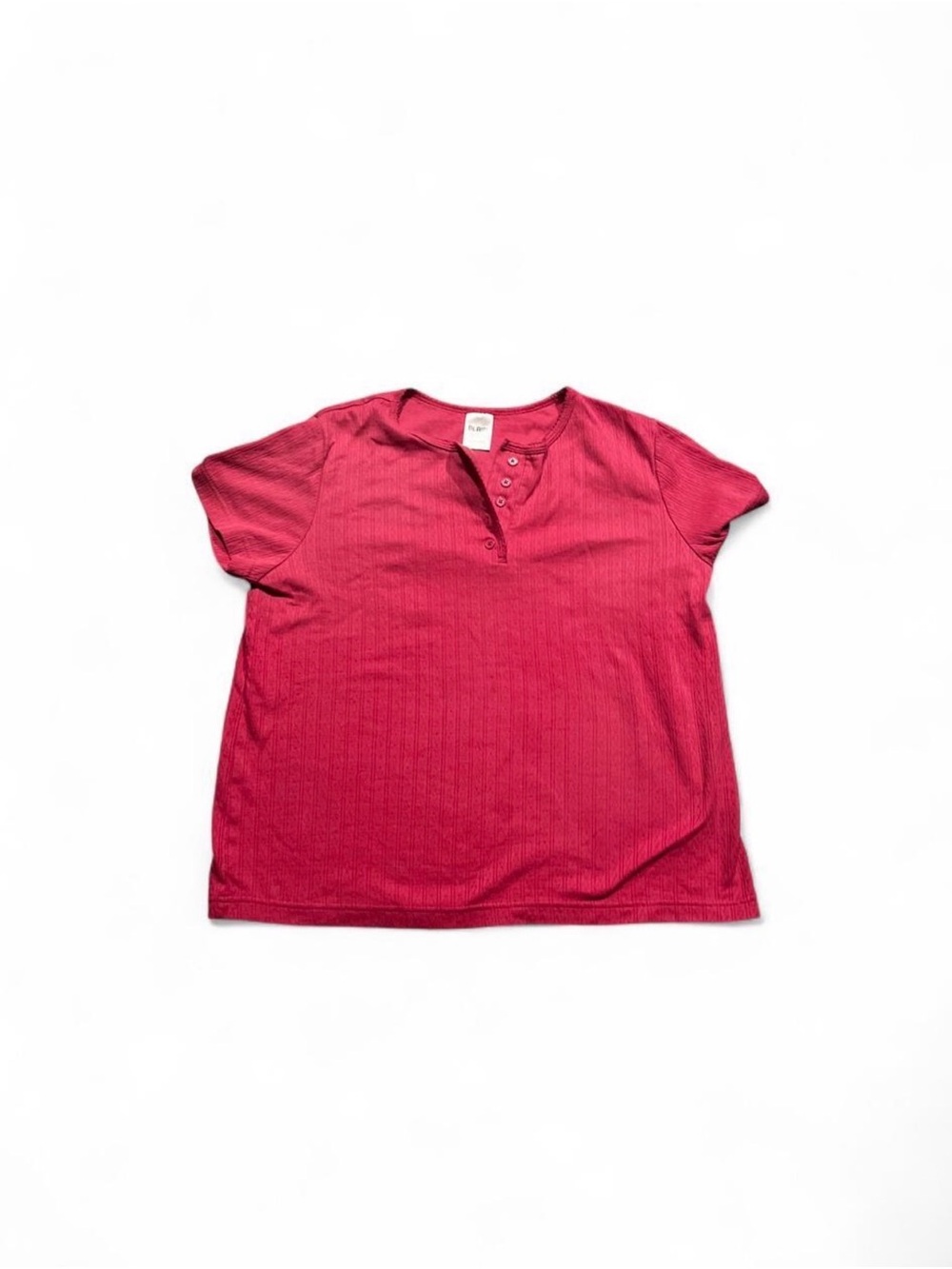 Blair Short Sleeve Henley Top - Berry Pink